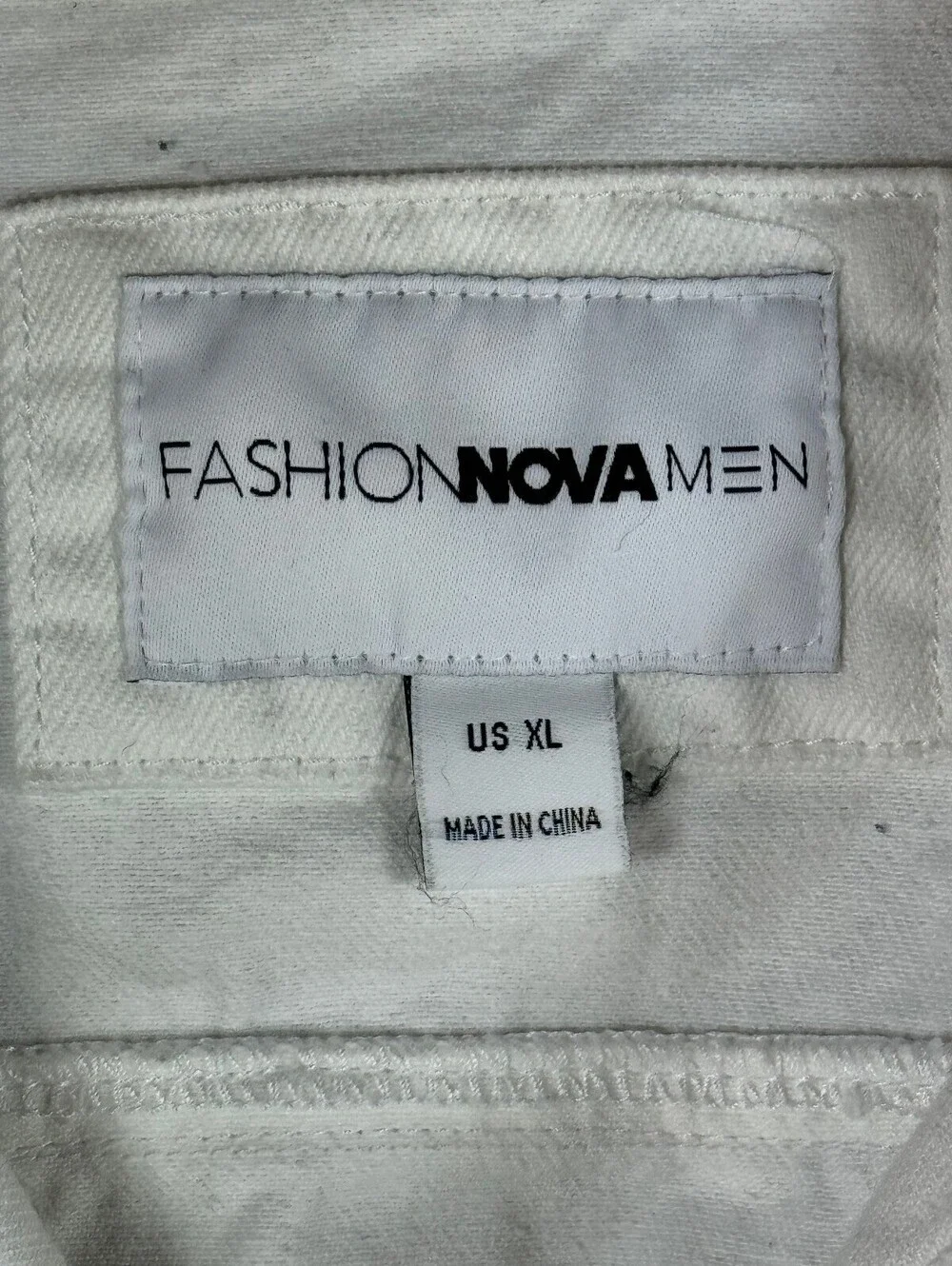 Fashion Nova Men White Denim Jacket XL‎